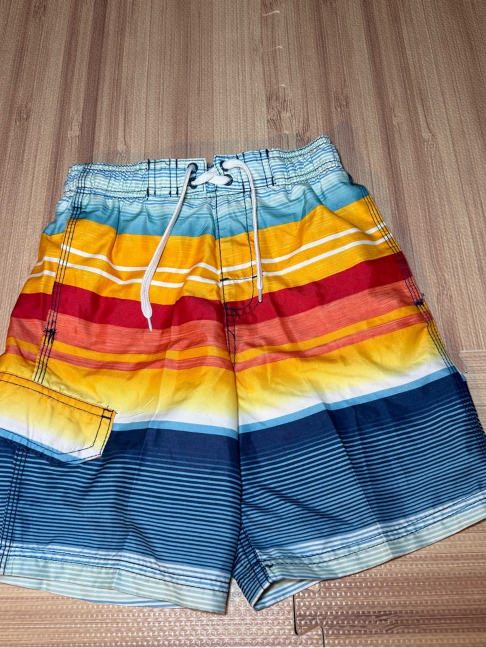 Kanu Surf Boys Swim Trunks Size Small (8) Striped Board Shorts Mesh Lined Beach
